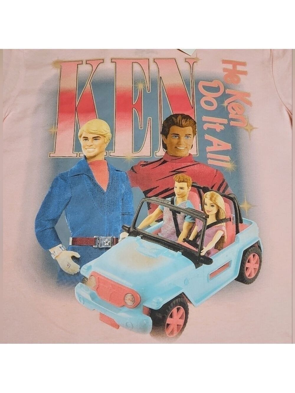 Love Tribe Barbie Ken Graphic Tee Pink Blue Crew Neck Small - Picture 6 of 8